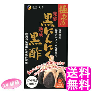 【送料無料】 極みの発酵黒にんにく黒酢 【24個組】■ ファイン 健康維持 生活習慣 黒にんにく 発酵黒ニンニクパウダー にんにくエキス 黒酢 黒酢もろみ末 黒酢エキス EPA DHA アミノ酸 ソフトカプセル