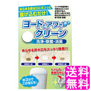 【送料無料】 ヨードとアワでクリーン 30錠 ■ アイスリー工業 ヨウ素 消臭 除菌 排水口 排水溝 排水管 給排水パイプ 浴室 洗面台 台所 キッチン トイレ ヌメリ