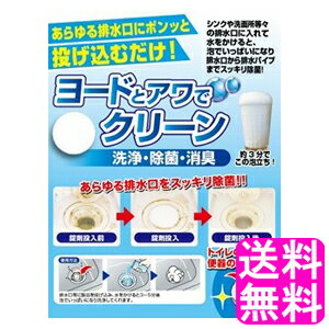 【送料無料】 ヨードとアワでクリーン 40錠 ■ アイスリー工業 ヨウ素 消臭 除菌 排水口 排水溝 排水管 給排水パイプ 浴室 洗面台 台所 キッチン トイレ ヌメリ