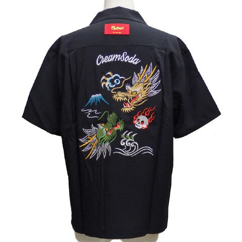 Rakuten - CREAMSODAクリームソーダ CS 双龍刺繍シャツPD26SH-02/【送料無料】