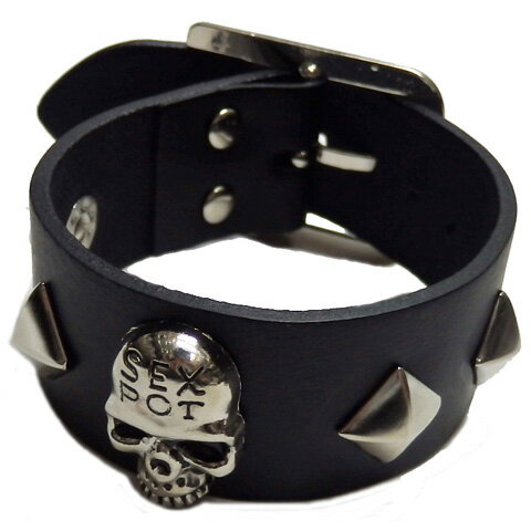 SEXPOTセックスポット STUDS SKULL レザーリストバンドSD27074-101