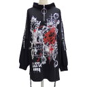 SEXPOTセックスポット BLACK ZIP＆RING HIGH NECK ドルマン カットソー[ DOOM ROSE ]SA681041-10103