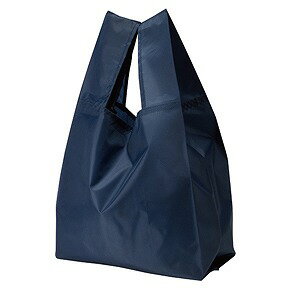 【カラモ クルクルたためるマイバッグ ネイビー】名入れ オリジナル　安価人気　機能付きバッグ