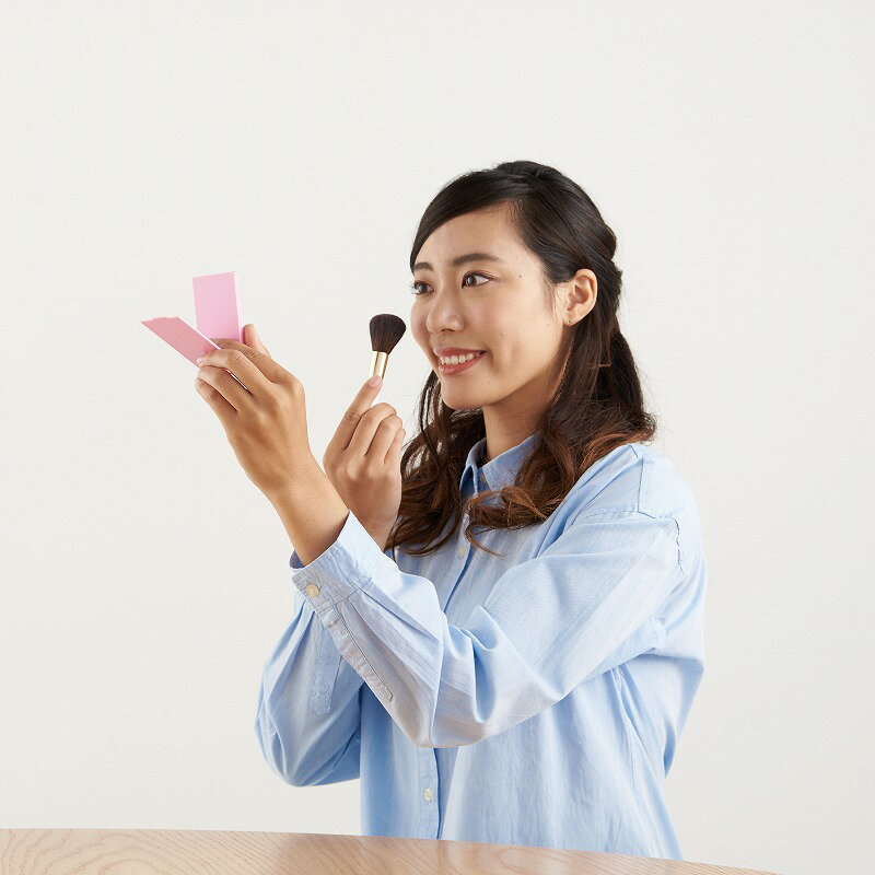 【ポケットミラー　ピンク】名入れ　卸売り　女性向けエチケット・ミラー・小物