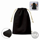 【オーガニックコットンガゼット巾着(L) ブラック】名入れ オリジナル まとめ買い 汎用ポーチ・巾着(4)