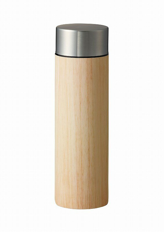 【木目調ボディサーモボトル 450ml ナチュラル】ノベルティ グッズ　プリント　レジャーボトル ノーブランド保冷・保温