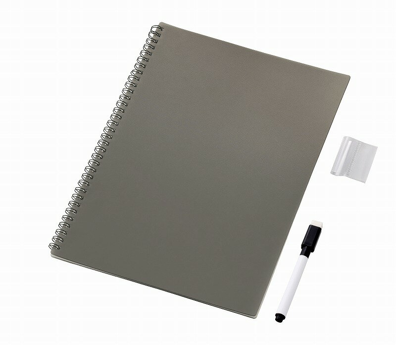 【ホワイトボード型A4ノート ブラック】ノベルティ グッズ　安い　文房具・デスク周り