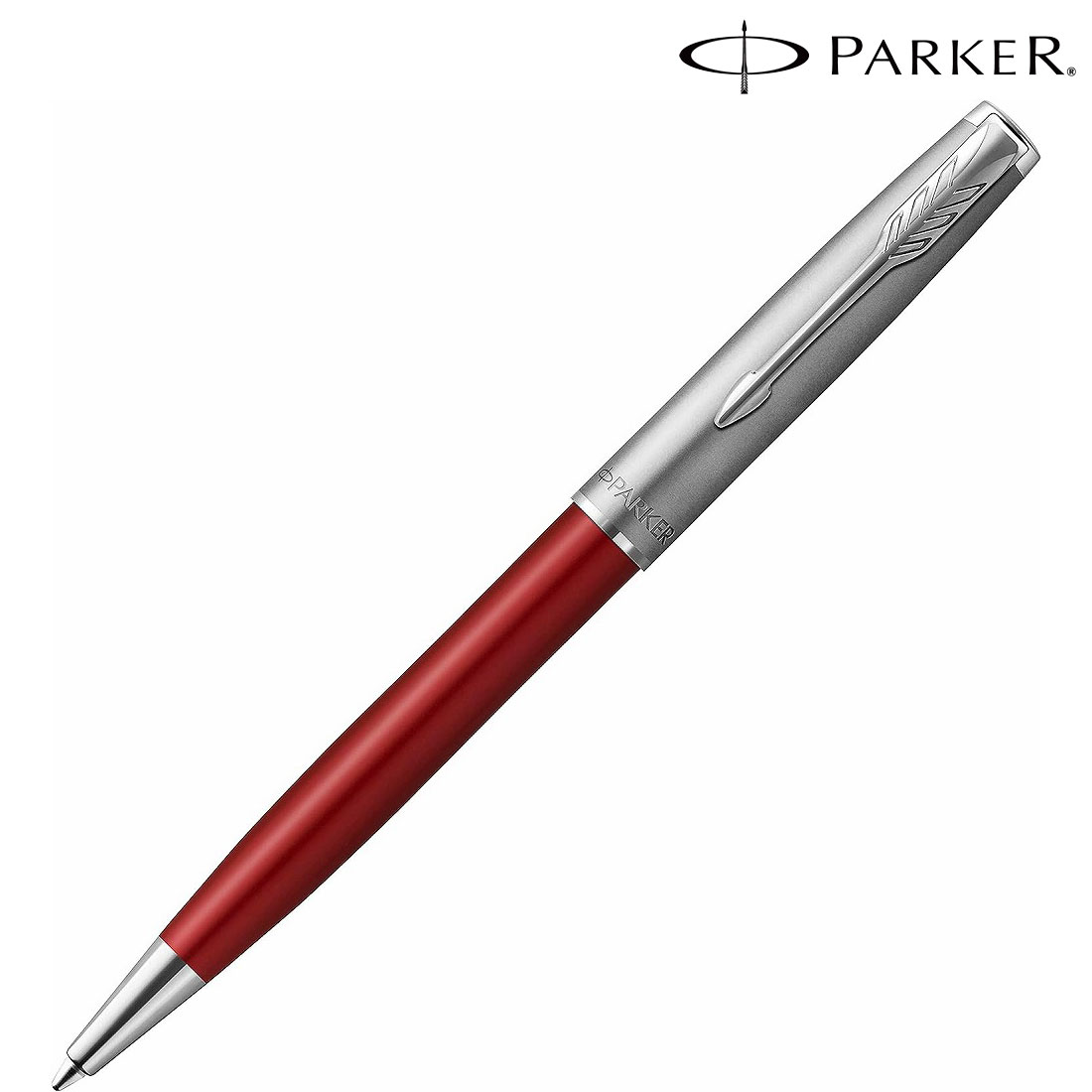 【PARKER パーカー ギフト包装 レーザー名入れ対応・ソネット レッド&サンドブラストCT ボールペン】もらって嬉しい 記念品　勤続記念　ブランド筆記具