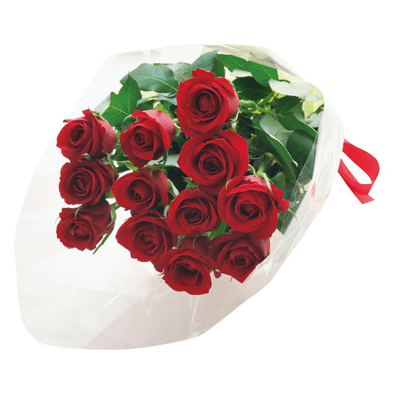 【バラの花束12本　赤】記念品・まとめ買いの見積歓迎　周年記念　インテリア