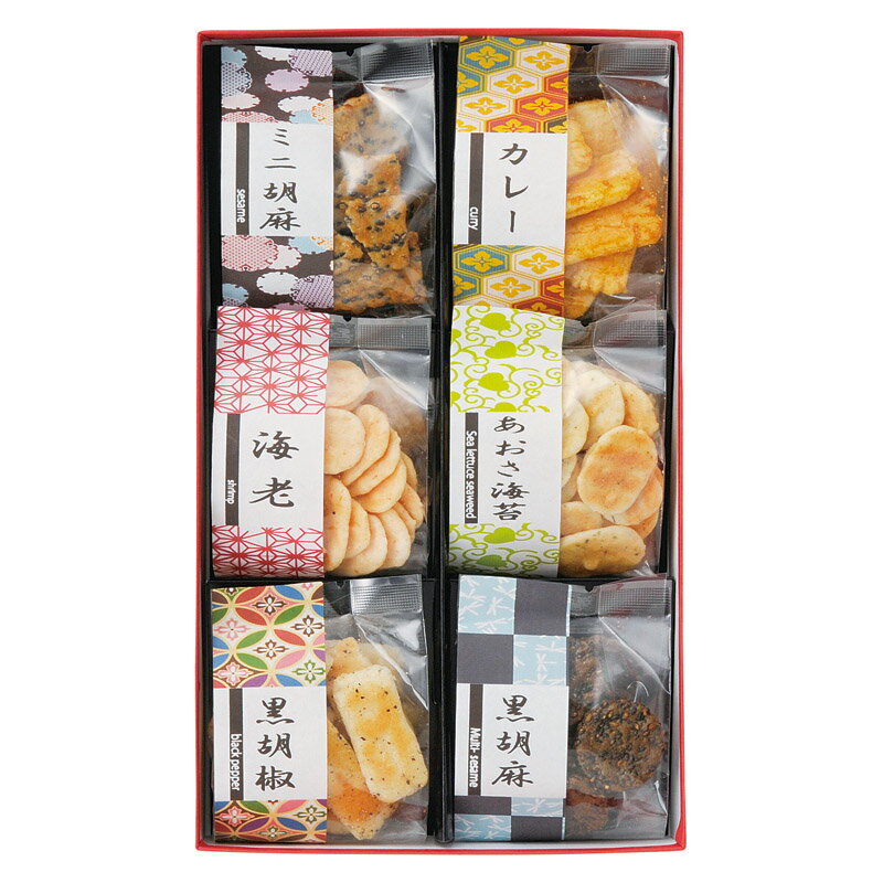 【お煎餅6種詰合せ あられ煎】ギフト　お中元　菓子類