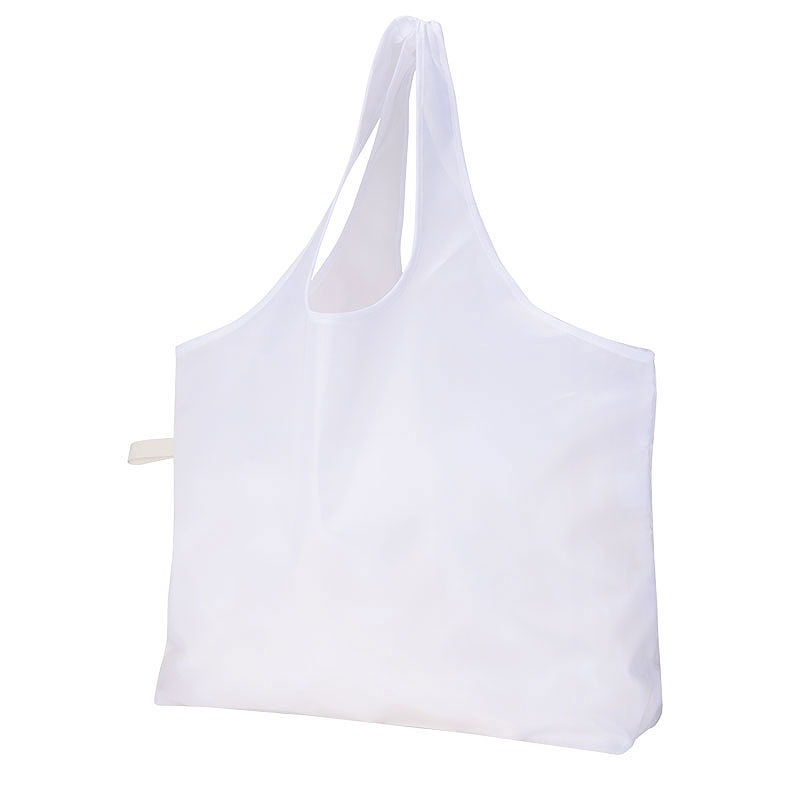 【リライブ 100%再生PET ビッグエコバッグ ホワイト】ノベルティ グッズ　レジャー用　機能付きバッグ