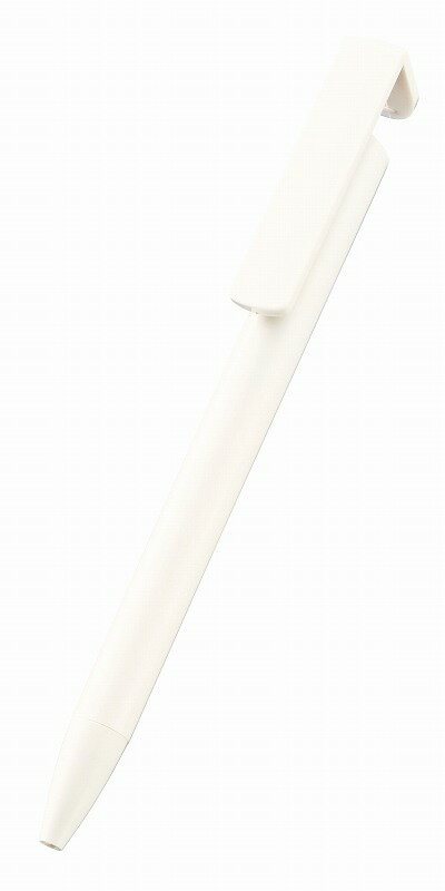 【スマホスタンド付OBPボールペン(再生PET) ホワイト】名入れ オリジナル　安価　ノーブランドボールペン