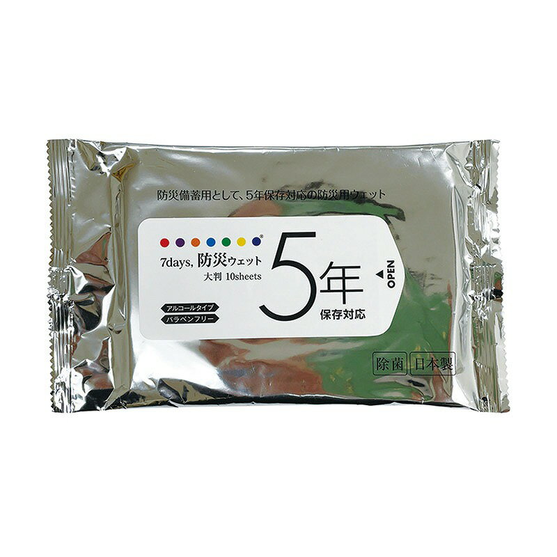 【防災ウェット5年保存大判(10枚)　