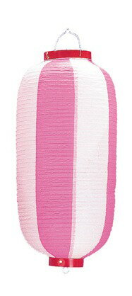 【[店舗装飾品]ビニール九長提灯　(輸入品)ピンク/白】　　通年の店舗装飾品