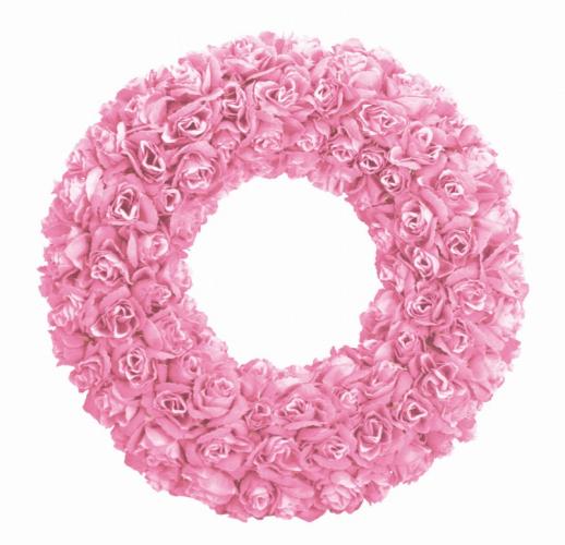 【[店舗装飾品]ローズデコレーションリースピンク】イベント用品　棚飾りつけ　春の店舗装飾品