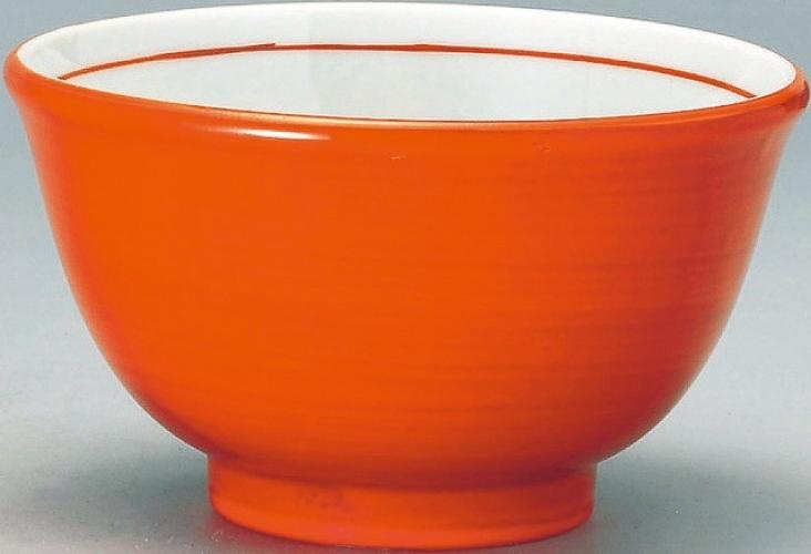 【美濃焼 反15cm深丼ぶり 朱手巻_ (名入対応可 ※個箱・名入れ代は、別途お見積)】　　名入れ向け 陶器