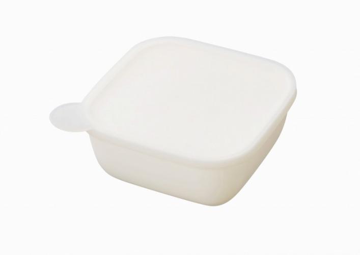 【書き込める保存容器 400ml ホワイト】ノベルティ　料理　整理・保存