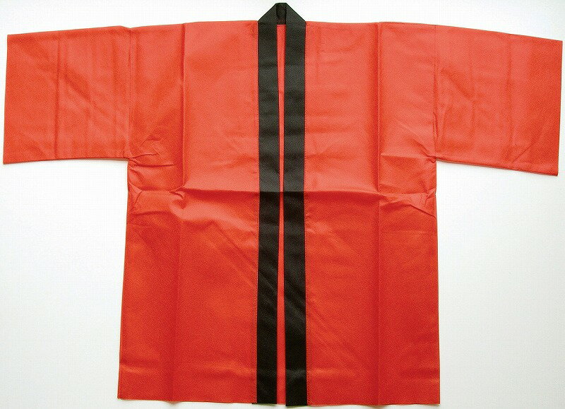 【メッシュハッピ(小)赤】名入れ オリジナル　展示会　イベントユニフォーム