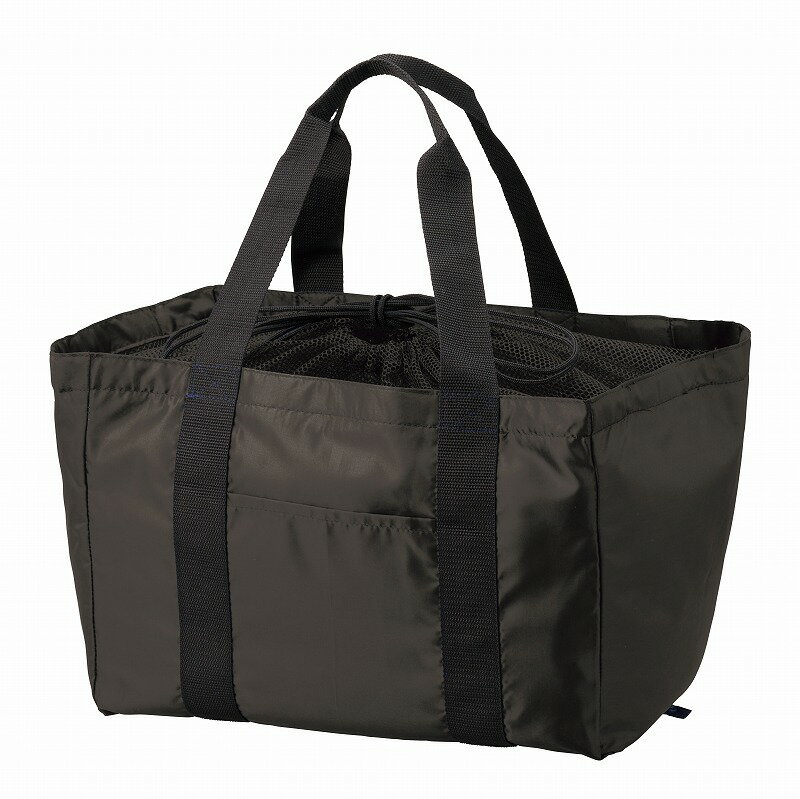 ＼名入れ ロゴ入れ オリジナル 機能付きバッグ/【ポケッタブルレジカゴトート ブラック】 ” 展示会・セミナー来場ノベルティや記念品向けの商品として”/” 法人・企業・団体・ビジネス向けの記念品・販促ノベルティグッズに ”