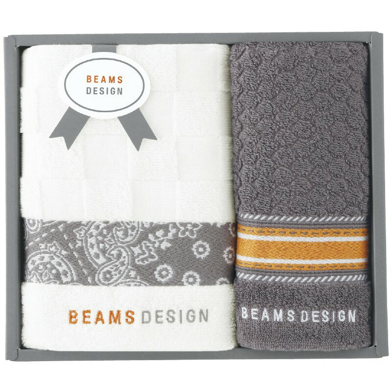 ＼記念品 ギフト 国産・ブランドギフト/【BEAMS DESIGN チェッカーバンダナ フェイスタオル&タオルハンカチ グレー】 ” 健保組合・労働組合の組合員の方への福利厚生や記念品に ”/” 社員・ 従業員向け・福利厚生などに”