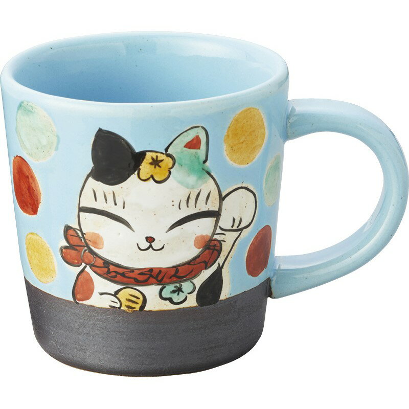 【夕立窯　夕立窯のなかまたち　マグカップ　水色三吉】名入れ オリジナル　開店記念　絵柄付きマグ・グラス・カップ