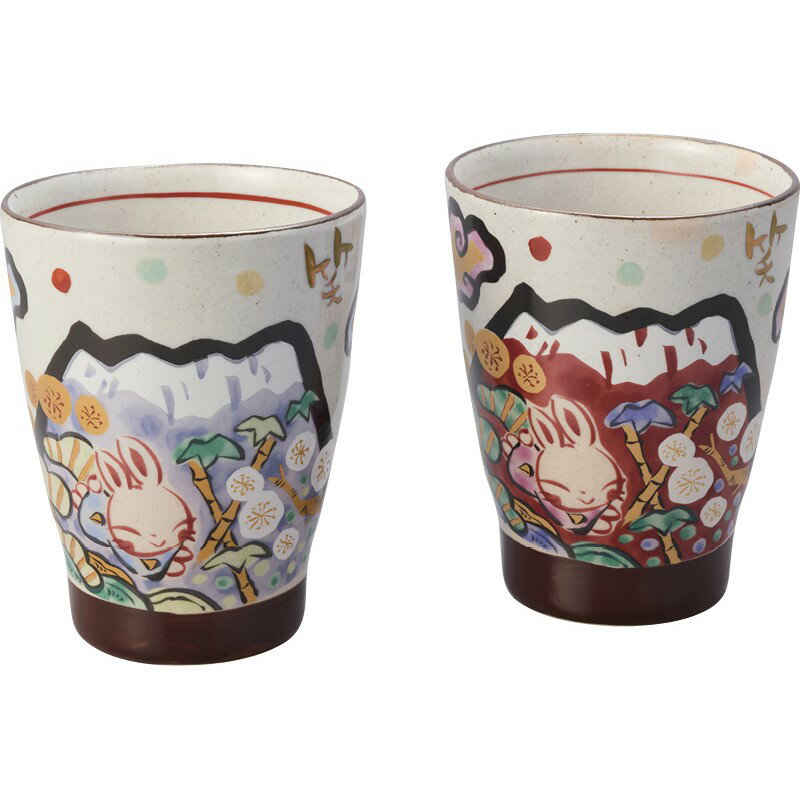 ＼名入れ ロゴ入れ オリジナル　絵柄付きマグ・グラス・カップ/【夕立窯　富士日記　ゴブレットペア】 ..