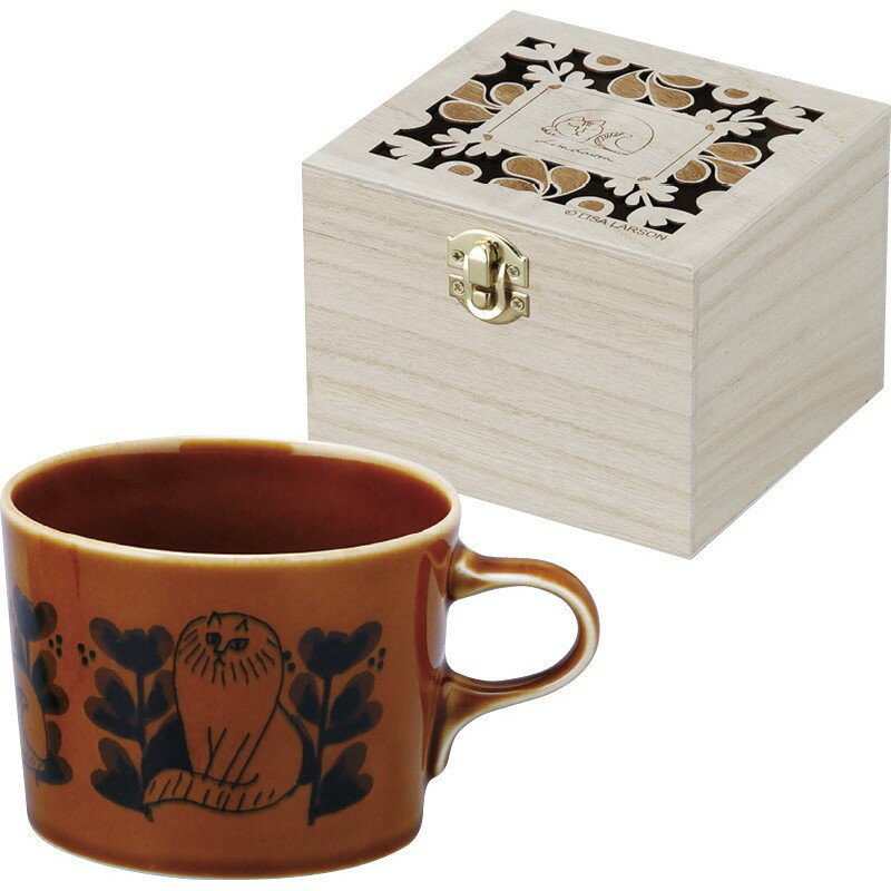 ＼名入れ ロゴ入れ オリジナル　絵柄付きマグ・グラス・カップ/【リサ・ラーソン　マグ(木箱入)　ブラ..