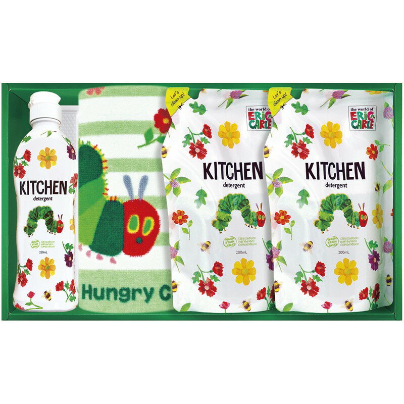 ＼販促品 ノベルティ グッズ ハンカチ・タオル/【はらぺこあおむし キッチン洗剤セット】 設立記念/創立記念