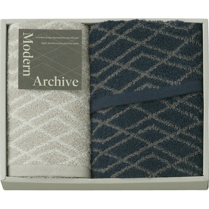 ＼記念品 ギフト 国産・ブランドギフト/【Modern Archive スリムバスタオル&フェイスタオル ネイビー】 ” 社員・ 従業員向け・福利厚生などに”/” ご挨拶・お礼の品にお勧めの商品を集めました。”