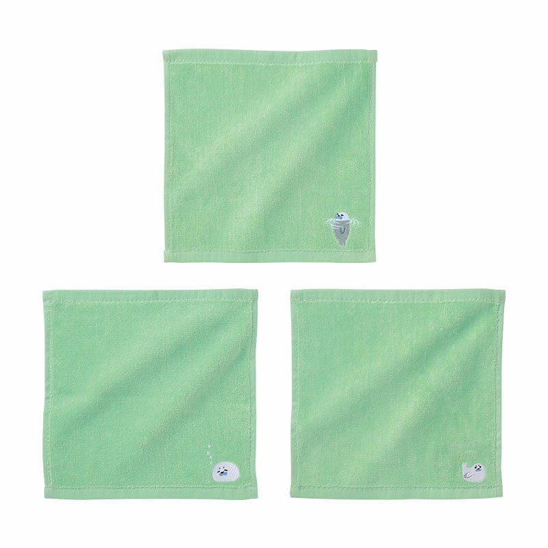 ＼販促品 ノベルティ グッズ　ハンカチ・タオル/【ほのぼのアザラシ 刺繍タオル】 敬老会/周年記念