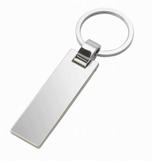 【メタルプレートキーホルダー シャインシルバー】ノベルティ グッズ　安価　キーホルダー