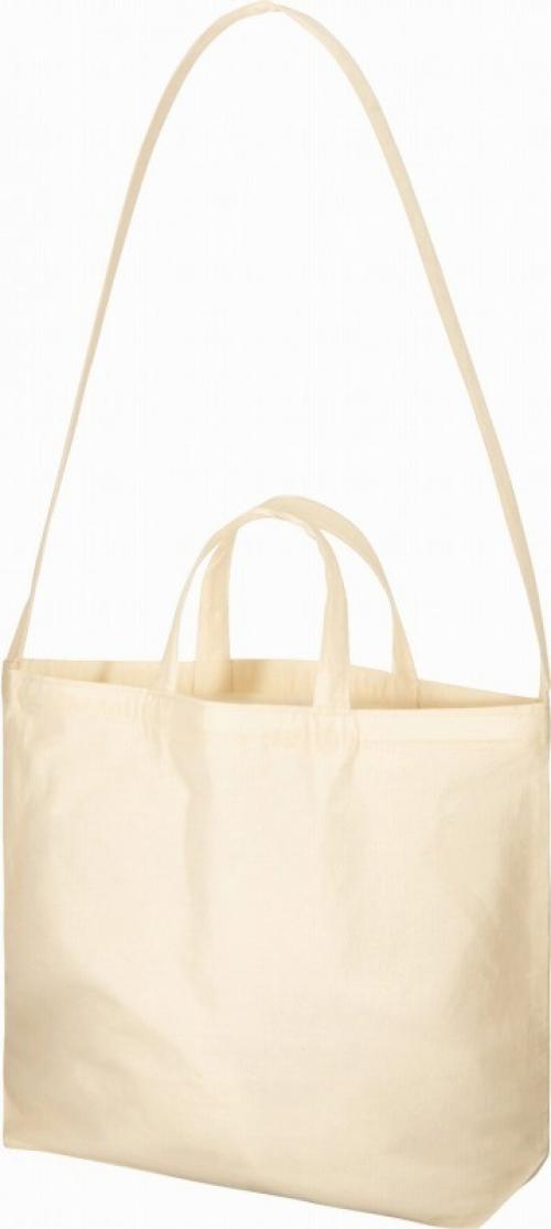 【厚手コットンWスタイルバッグ ナチュラル】ノベルティ グッズ 安い 汎用トートバッグ