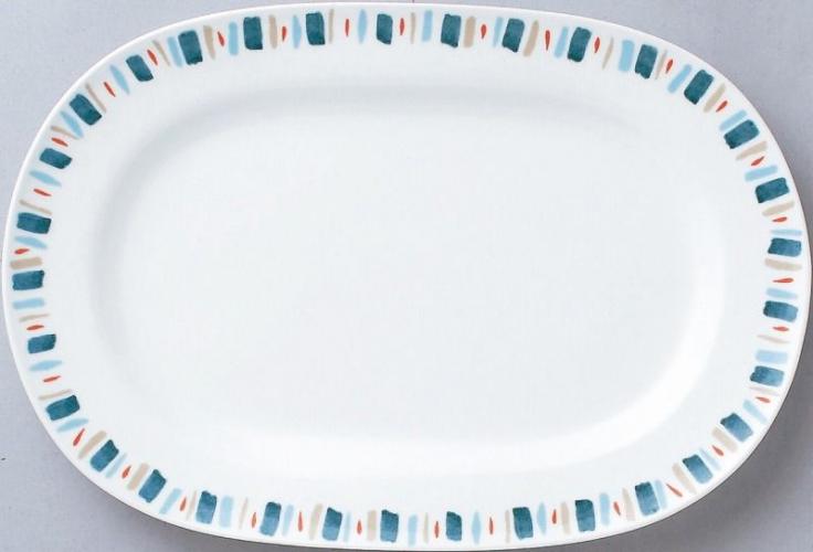 【美濃焼 31cmプラター_Dia Ceram グリーントクサ (名入対応可 ※個箱・名入れ代は、別途お見積)】名入れ オリジナル　記念品　名入れ向け 陶器