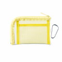 【メッシュポケットクリアミニポーチ(カラビナ付) イエロー】ノベルティ グッズ 小物入れ 汎用ポーチ・巾着(4)