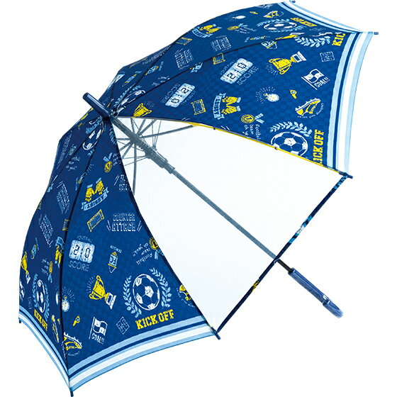 【学童 子供 ジャンプ傘 55cm キックオフ サッカー グラスファイバー骨】ノベルティ 開店記念 ストレート傘
