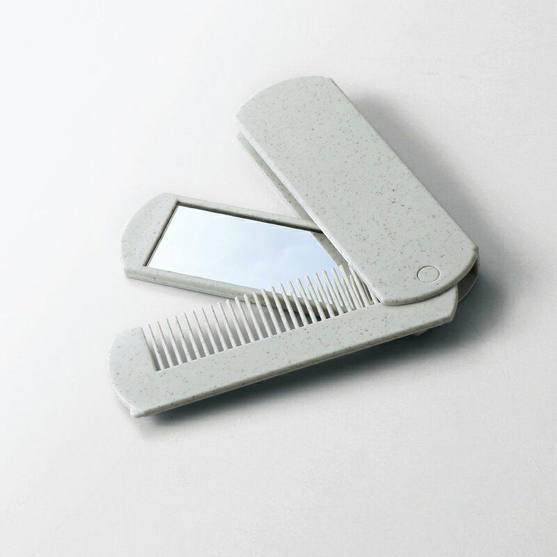 \販促品 ノベルティ グッズ 女性向けエチケット・ミラー・小物/【ポータブルミラー&コーム(ストローファイバー配合)】 まとめ買い/卸売り