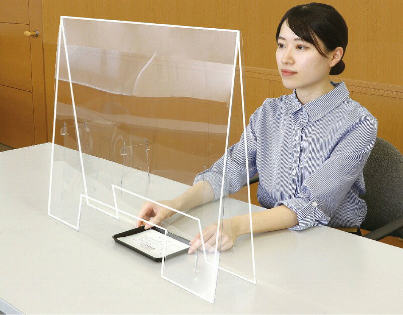 ＼イベント 縁日 催物 抽選会　感染症対策/【飛沫防止透明パーテーション 大1.0 窓あきタイプ　※個人宅..