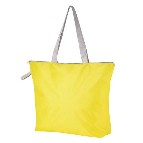 ＼店舗 業務用 物販向け 機能付きバッグ/【カラモ ファスナー付き大きめエコバッグ(イエロー)】 ” ノベルティ、記念品向けにまとめ買い・まとめ売り・卸売り・大量購入のご相談、お見積りは当店を”/” 店舗用・業務用の備品・記念品・販売用グッズなどに”
