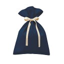 【厚手コットンラッピング巾着(M) ネイビー】ノベルティ グッズ 低単価 ラッピング代替