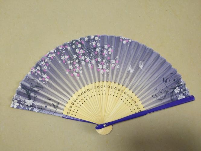 【シルク扇子 楓 婦人用柄】記念品　安価　うちわ・扇子・風鈴