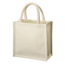 【ジュートスクエアトート(S) ナチュラルホワイト】ノベルティ グッズ 短納期 汎用トートバッグ