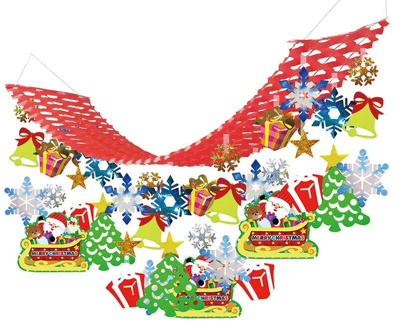 ＼店舗 業務用 物販向け　クリスマスの店舗装飾品/【[店舗装飾品] クリスマスサンタソリプリーツハンガ..