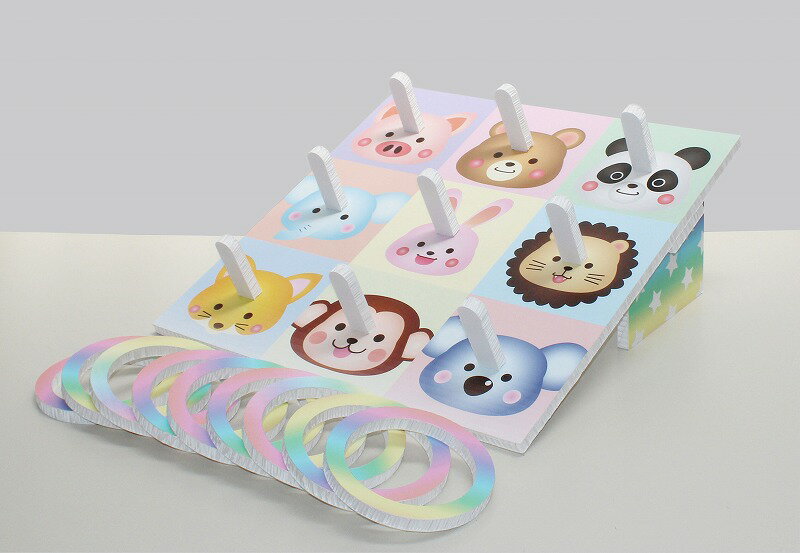 ＼イベント 縁日 催物 抽選会　縁日・お祭り/【[店舗装飾品] 輪投げセットどうぶつ】 ” 家族・ファミリ..