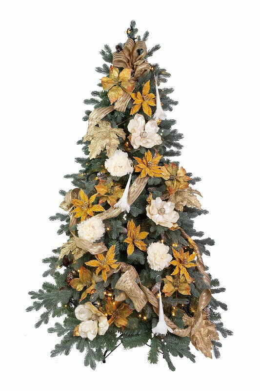 ＼店舗 業務用 物販向け　クリスマスの店舗装飾品/【[店舗装飾品] 180cmツリーセットゴールドルネサン..