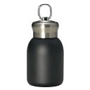 【カラモ リングハンドル付き真空ステンレスボトル 300ml ブラック】ノベルティ グッズ 周年記念 レジャーボトル ノーブランド保冷・保温