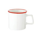 【陶器マグストレート ラウンドリップ ホワイト×レッド】業務用 食器 記念品 名入れ向け 陶器