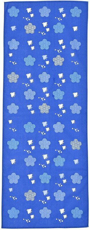 ＼販促品 ノベルティ グッズ　ハンカチ・タオル/【和柄文様 着物手ぬぐい (青海波浜千鳥)】 ” 広告宣伝..