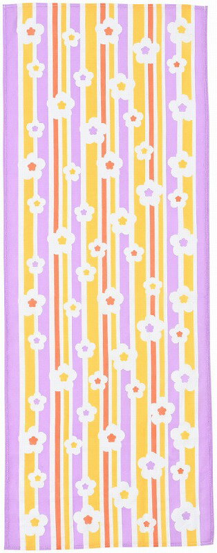 ＼販促品 ノベルティ グッズ　ハンカチ・タオル/【和柄文様 着物手ぬぐい (縦縞梅散らし)】 ” 広告宣伝..