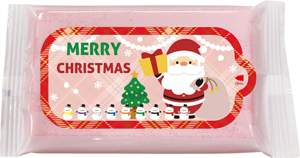 ＼販促品 ノベルティ グッズ　クリスマス景品/【サンタさんカラーウエットティッシュ8枚】 ” 子供・幼..