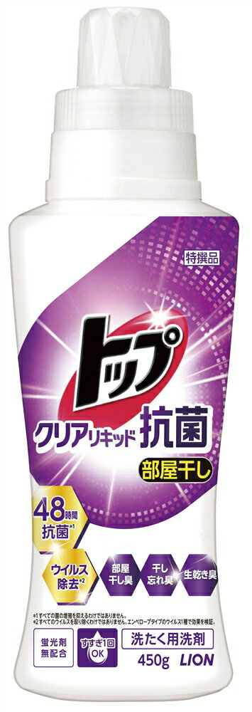 ＼販促品 ノベルティ グッズ 洗濯洗剤・芳香消臭・炭/【トップクリアリキッド抗菌450g】 ”特売・売り出し・イベント・抽選会向けのツールやキットなどに ”/” 広告宣伝・集客・認知度アップ向けの低単価・安い粗品・ばらまき配布品など集めました。”